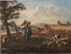 Landschap met oogsttafereel
