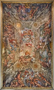 De triomf van de goddelijke voorzienigheid en de vervulling van haar doeleinden onder paus Urbanus VIII, 1632-1639 door Pietro da Cortona
