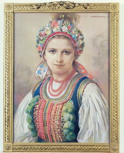 Krakause bruid, 1917 door Piotr Stachiewicz