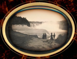 Daguerreotype van de Niagara Falls door Babbitt, ca. 1855