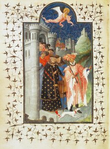 Hertog Jean de Berry verlaat zijn kasteel voor een reis - Hertog Jean de Berry verlaat zijn kasteel voor een reis ... door Pol de Limbourg