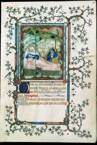 Geboorte. Uit de Petites heures du Duc de Berry ... door Pol de Limbourg
