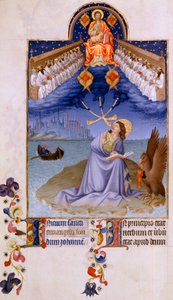Sint Jan op Patmos. Miniatuur in "De zeer rijke uren van de hertog van Berry" door Pol De Limburg (15e eeuw) door Pol de Limbourg