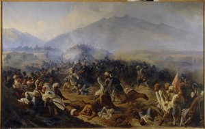 Het beleg van Akhty in 1848 door Polidor Ivanovich Babaev