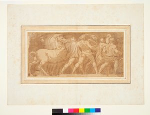 Fries met Deel van een Romeinse Triomf door Polidoro da (after) Caravaggio
