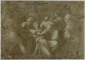 Romeinse Soldaten Arresteren Sint-Pieter (?) door Polidoro da Caravaggio