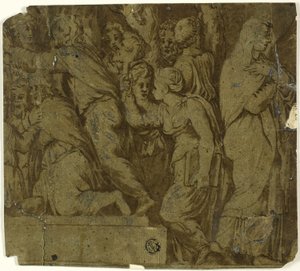 Verhaal van Niobe: Aanbidders; Latona door Polidoro da Caravaggio