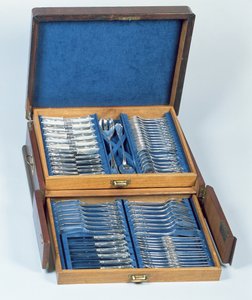 Set van zeevruchtenbestek (zilver)