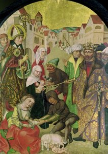 St. Stanislas (1030-79) kijkt toe bij de bestraffing van ontrouwe vrouwen zoals bevolen door koning Boleslas II (1039-81) paneel van het altaarstuk van St. Stanislas