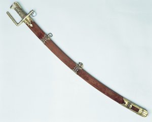 Sabel van Stephan Batorys (hout & verguld zilver)