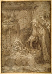 De Aanbidding van de Herders door Pompeo (fl.1569 71) (attr. to) Cesura