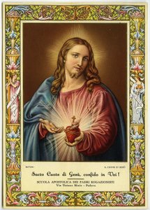 Heilig Hart van Jezus (kleur litho)