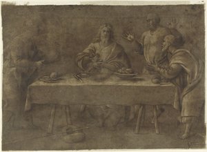 Maaltijd te Emmaüs door Pomponio Amalteo (attributed to)