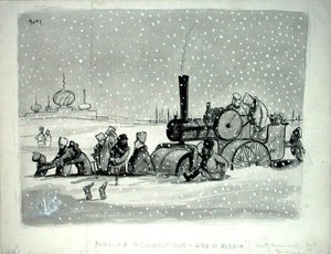 Populaire Misvattingen: Leven in Rusland, illustratie uit Punch, gepubliceerd 27 december 1939 door Pont