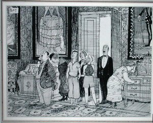Het Britse Karakter: grote interesse in historische huizen, illustratie uit Punch, gepubliceerd 8 juli 1936