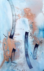 Vloeibaar blauw koper, abstract