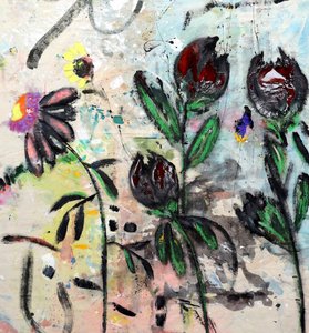 Stemmige abstracte bloemen