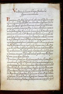 Een pagina uit een geschiedenis van de omzwervingen van de Syon-nonnen, samengesteld in Lissabon in het begin van de 17e eeuw door Portuguese School