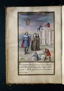 Bouw van het klooster in Syon, uit een geschiedenis van de omzwervingen van de Syon-nonnen, samengesteld in Lissabon in het begin van de 17e eeuw door Portuguese School