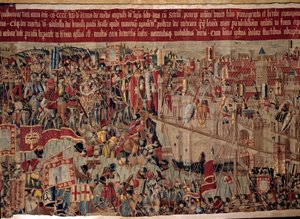 Verovering van Afrika: De inname van Asilah (Arzila) in Marokko in 1471 door de Portugese vloot door Portuguese School