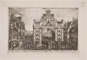 Frederik V passeert de erepoort in Horsens
