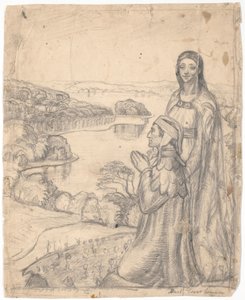 Dante en Beatrice in het paradijs door Poul S. Christiansen