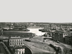 De dokken, Southampton, 1895