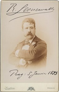 Ruggiero Leoncavallo 1858-1919, 1895 door Prague . Photo studio Jan F.