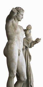 Hermes draagt het kind Dionysus, ca. 330 v.Chr.