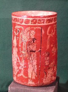 Vaas met een ceremonieel tafereel, Tepeu 1 Periode, uit Uaxuctun door Pre Columbian Pre Columbian