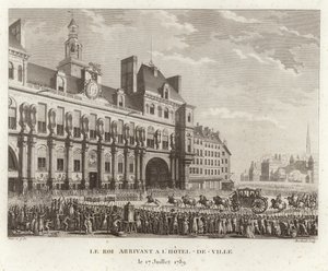 De aankomst van de koning in het stadhuis door Prieur