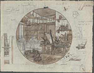 Lithografische Werkplaats door Probably French 19th Century