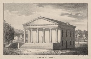 Goethean Society Hall, Marshall College, Mercersberg, PA, 1830 door Prof. Budd