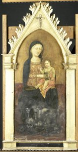 Maagd en kind door Pseudo Ambrodigio di Baldese (attributed to)