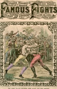 De eerste strijd tussen John Gully en Bob Gregson, 1807 laat 19e of begin 20e eeuw door Pugnis