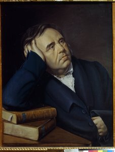 Portret van de fabelschrijver Ivan A. Krylov (1769-1844) door Pyotr Alexeevich Olenin