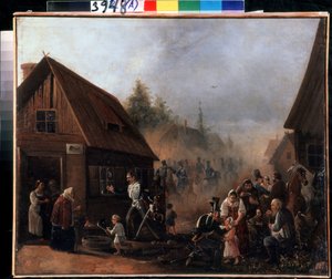 Scène van de Russisch-Franse Oorlog in 1812