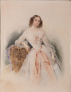 Portret van Praskovia Nikolaevna Ryumina 1821-1897, 1847 door Pyotr Fyodorovich Sokolov