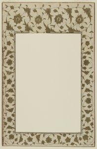 Gestencilde manuscript rand met bloemmotieven door Qajar School