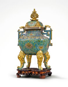 Grote Keizerlijke Cloisonne Emaille Ruyi-Handvat Wierookvat