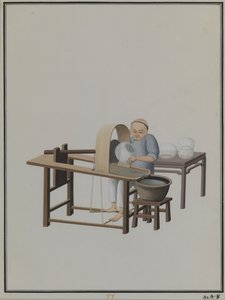 Een glazen vissenkom-maker door Qua Pu