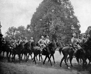 Deense Huzaren bij Bernsdorff, 1908 door Queen Alexandra