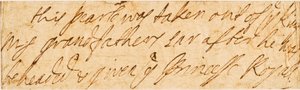 Manuscriptnotitie door Queen Mary II of England