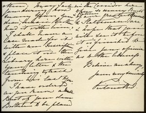 Brief van Koningin Victoria aan Mary Augusta Gordon, Windsor Castle, 16 maart 1885