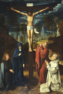 Christus aan het kruis tussen de Maagd, Sint Jan en twee schenkers