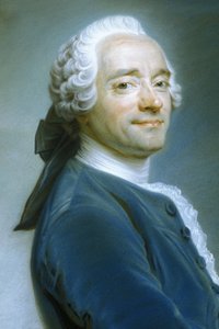 Quentin Latour - zelfportret met de kanten kraag, circa 1751