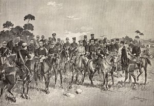 Officieren van buitenlandse legers bezoeken Italiaanse soldaten in Lombardije door Quinto Cenni