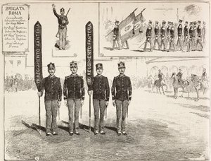 Inspectie van de Brigade Roma van het Italiaanse leger, 16 maart