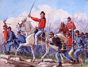 Risorgimento: de troepen van Giuseppe Garibaldi marcheren naar Rome