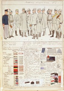 Uniform variaties van het Koninkrijk Italië, kleurenplaat door Quinto Cenni door Quinto Cenni